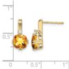 10k Cushion Citrine and Diamond Earrings - 3