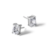 14k White Gold 3 carat Lab Grown Diamond VS+ F+ Radiant Complete Four Prong Stud Earrings - 4 14k White Gold 3 carat Lab Grown Diamond VS+ F+ Radiant Complete Four Prong Stud Earrings - 4