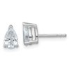 14k White Gold 1 carat Lab Grown Diamond VS/SI+ G+ Complete Pear Three Prong Stud Earrings - 0 14k White Gold 1 carat Lab Grown Diamond VS/SI+ G+ Complete Pear Three Prong Stud Earrings - 0