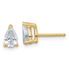 14k 1 carat Lab Grown Diamond VS/SI+ G+ Complete Pear Three Prong Stud Earrings - 0