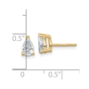14k 1 carat Lab Grown Diamond VS/SI+ G+ Complete Pear Three Prong Stud Earrings - 3