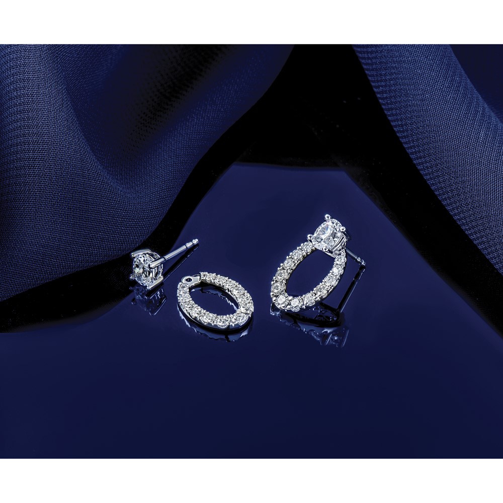 14k White Gold 1 carat Certified Lab Grown Diamond VS+ F+ Complete Oval Four Prong Stud Earrings - 5 14k White Gold 1 carat Certified Lab Grown Diamond VS+ F+ Complete Oval Four Prong Stud Earrings - 5