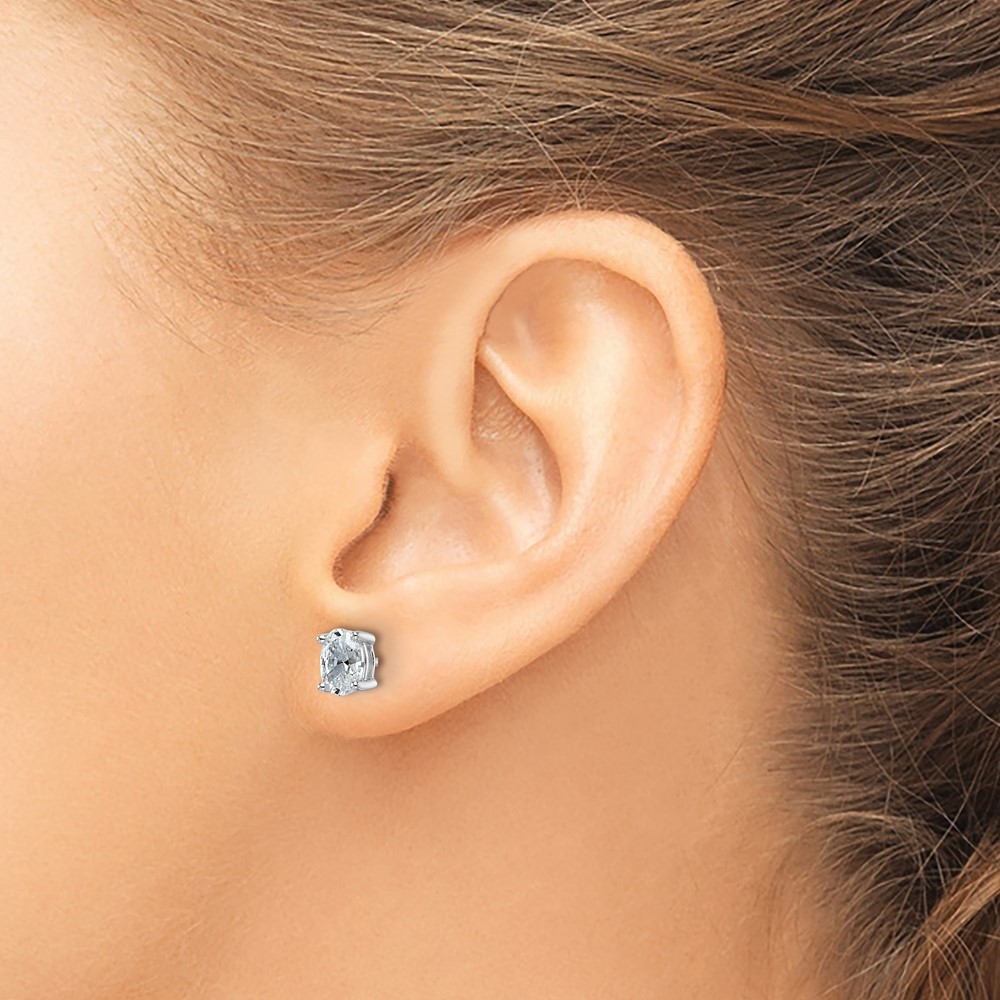 14k White Gold 1 carat Certified Lab Grown Diamond VS+ F+ Complete Oval Four Prong Stud Earrings - 2 14k White Gold 1 carat Certified Lab Grown Diamond VS+ F+ Complete Oval Four Prong Stud Earrings - 2