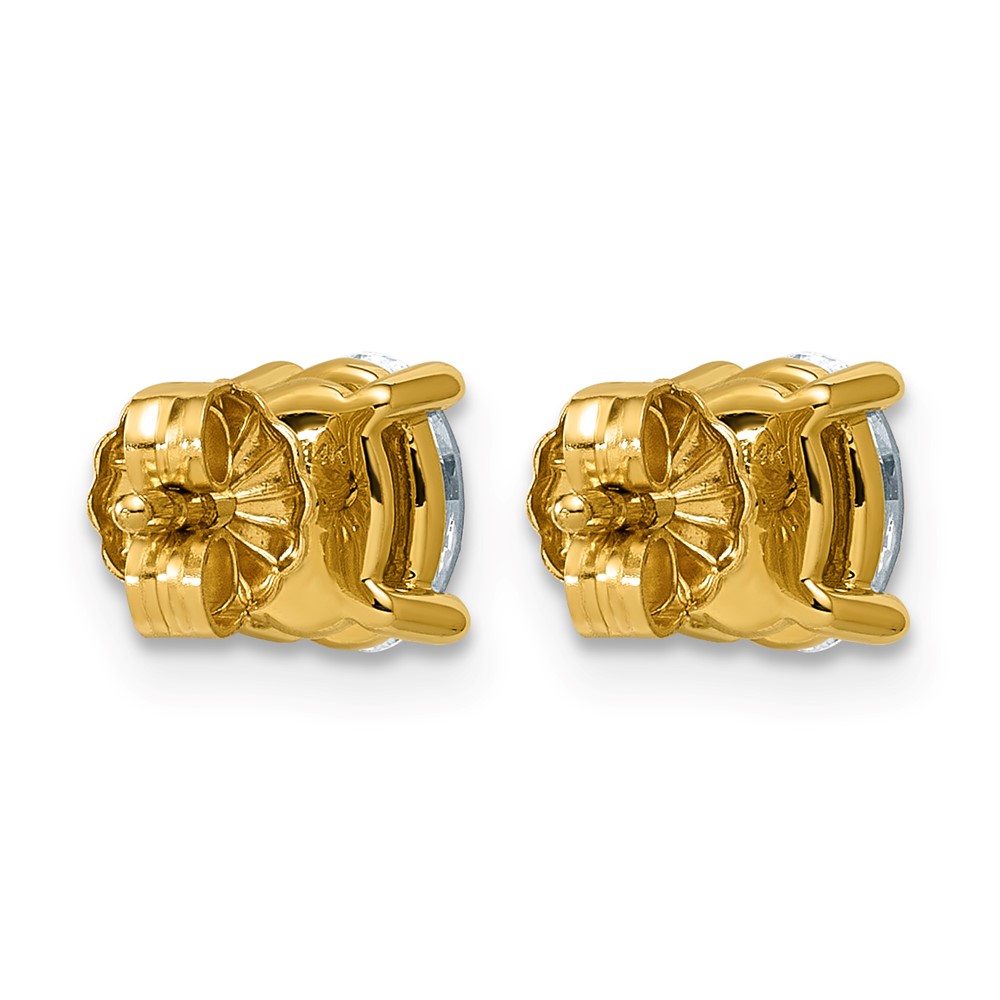 14k 1 carat Lab Grown Diamond VS/SI+ G+ Complete Oval Four Prong Stud Earrings - 3