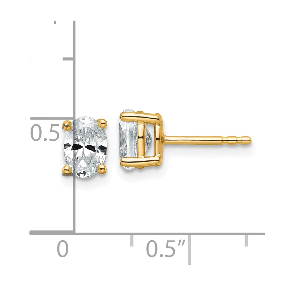 14k 1 carat Lab Grown Diamond VS+ F+ Complete Oval Four Prong Stud Earrings - 4 14k 1 carat Lab Grown Diamond VS+ F+ Complete Oval Four Prong Stud Earrings - 4