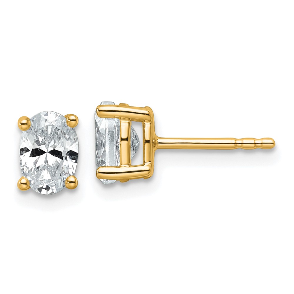14k 1 carat Lab Grown Diamond VS+ F+ Complete Oval Four Prong Stud Earrings - 0 14k 1 carat Lab Grown Diamond VS+ F+ Complete Oval Four Prong Stud Earrings - 0