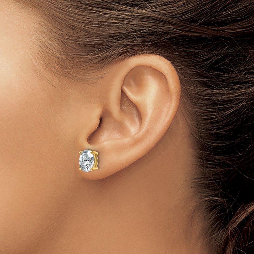 14k 3 carat Lab Grown Diamond VS/SI+ G+ Complete Oval Four Prong Stud Earrings - 2 14k 3 carat Lab Grown Diamond VS/SI+ G+ Complete Oval Four Prong Stud Earrings - 2