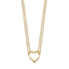 14K Double Strand Heart Pendant 16 inch Necklace Plus 2 inch Extender - 1