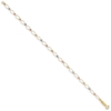 14K Tri-color Oval Link with Mirror Beads 7 inch Bracelet - 1