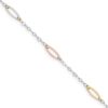14K Tri-color Oval Link 7.5 inch Bracelet - 0 14K Tri-color Oval Link 7.5 inch Bracelet - 0