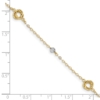 14k Two-tone Love Knots and Beads on Small Heart Link 7.5 inch Bracelet - 2