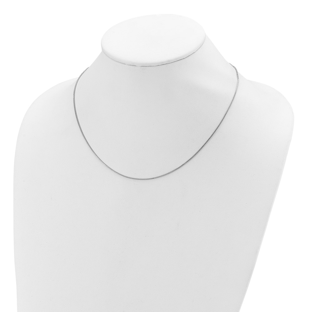 SS Rh-plated .95mm Box 1in+1in Adjustable Chain - 3
