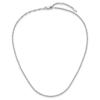 Sterling Silver Rh-plated 1.6mm Singapore 1in+1in Adjustable Chain - 5