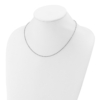 Sterling Silver Rh-plated 1.6mm Singapore 1in+1in Adjustable Chain - 2