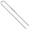 SS Rh-plat 1.4mm Round Snake 1in+1in Adjustable Chain - 0