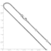 SS Rh-plat 1.4mm Round Snake 1in+1in Adjustable Chain - 5