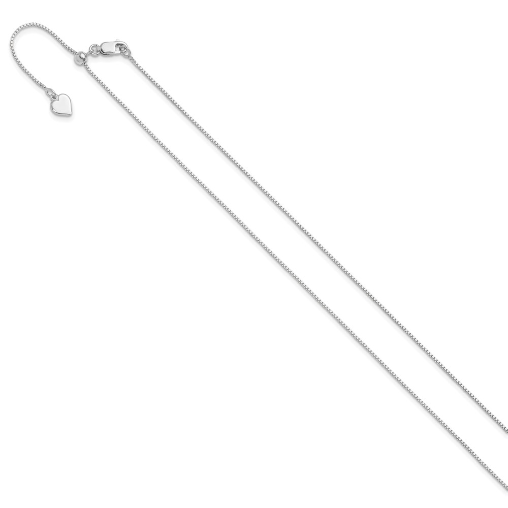Sterling Silver RH-plated Adjustable .85mm Box Chain - 1