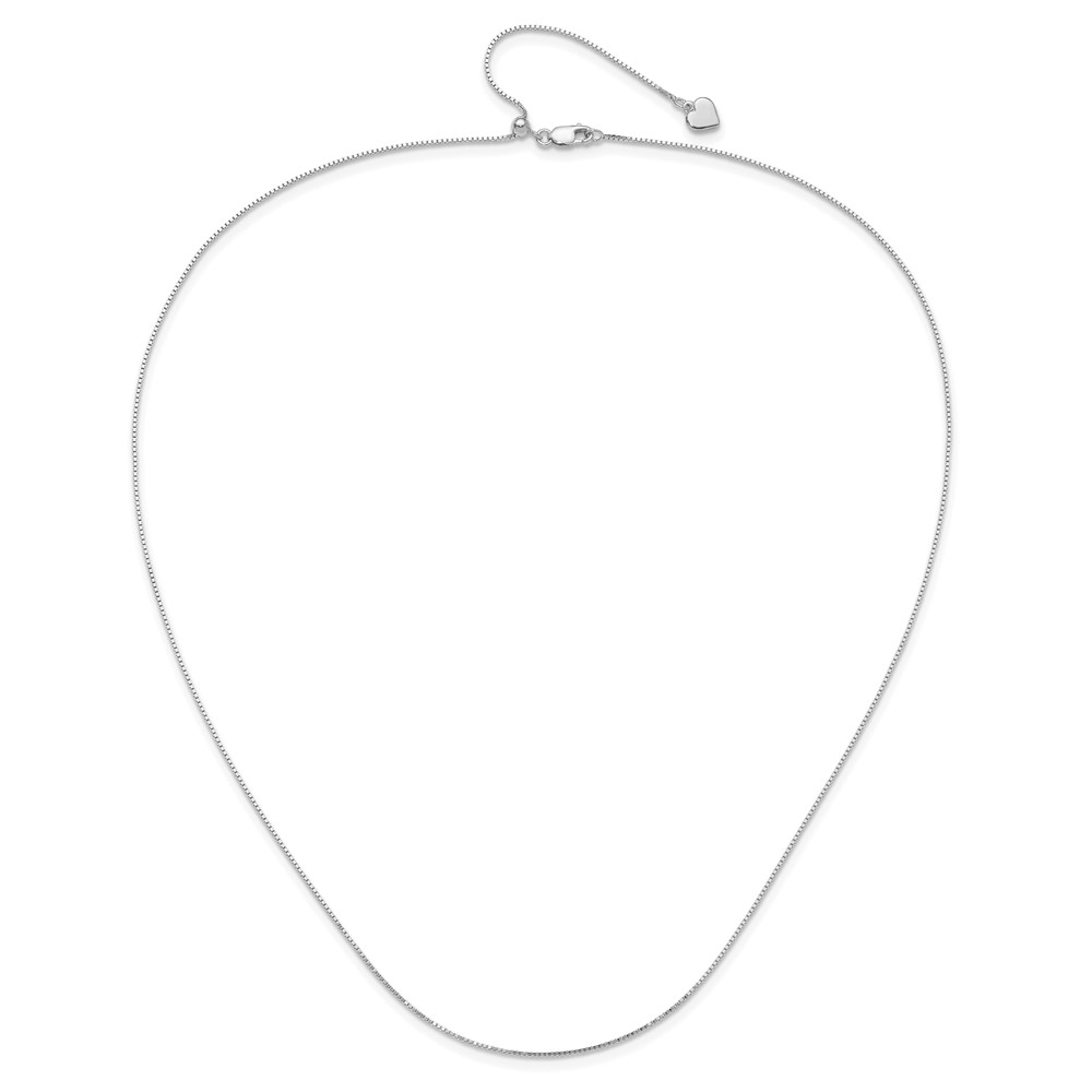 Sterling Silver RH-plated Adjustable .85mm Box Chain - 3