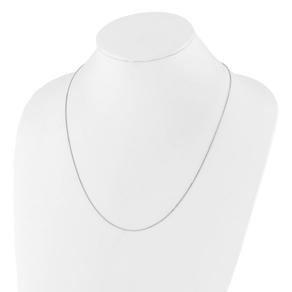 Sterling Silver RH-plated Adjustable .85mm Box Chain - 4