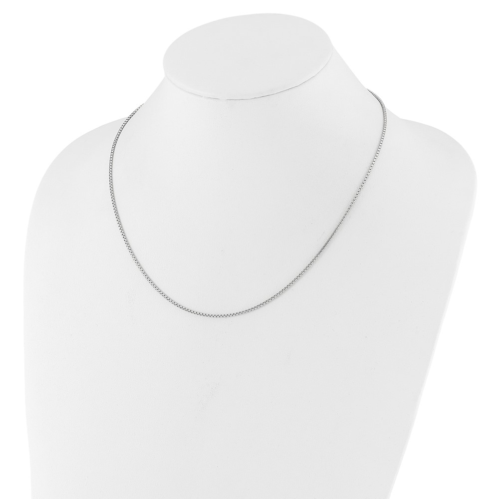 Sterling Silver RH-plated Adjustable 1.5mm Round Box Chain - 2