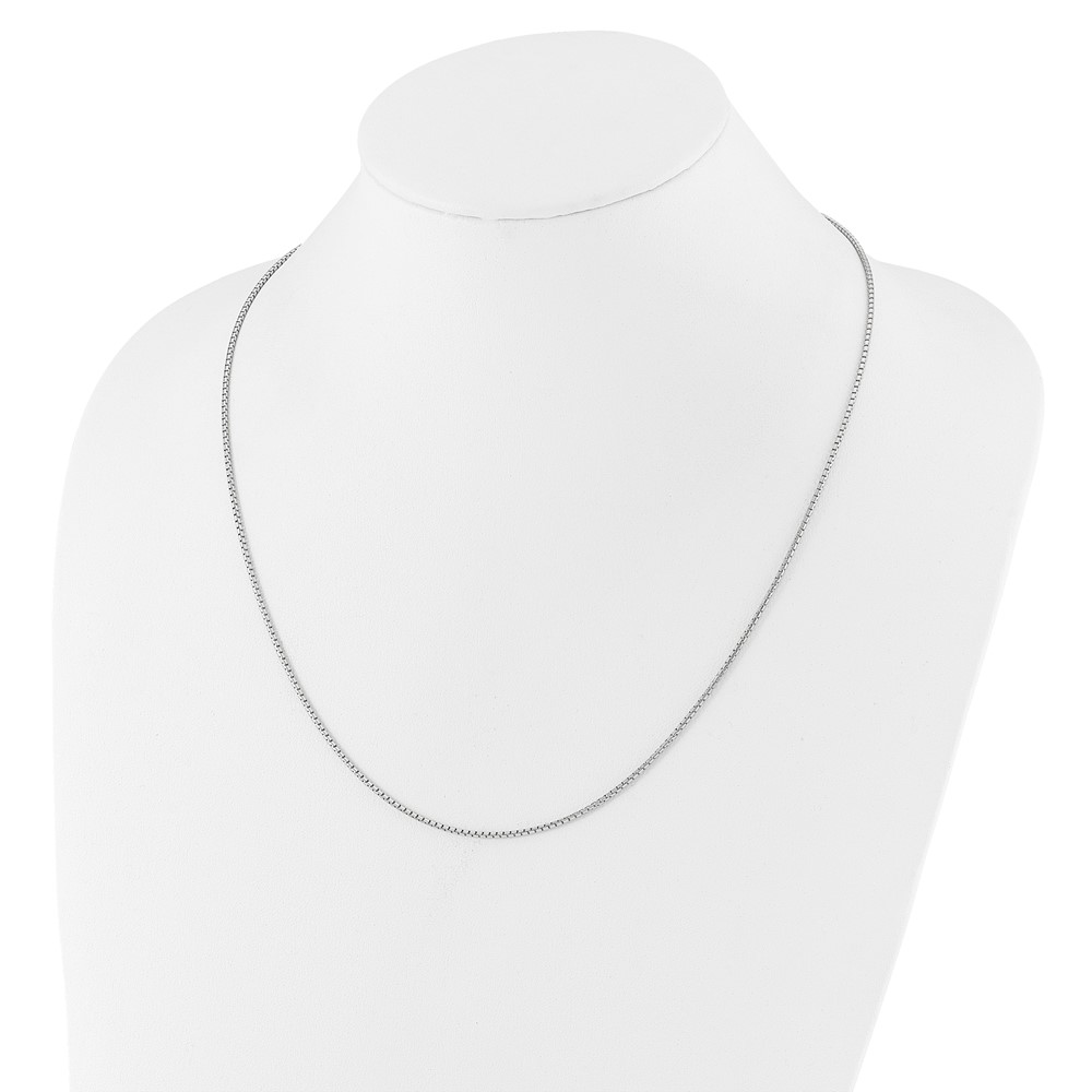 Sterling Silver RH-plated Adjustable 1.5mm Round Box Chain - 4