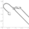 Sterling Silver RH-plated Adjustable 1.5mm Round Box Chain - 5