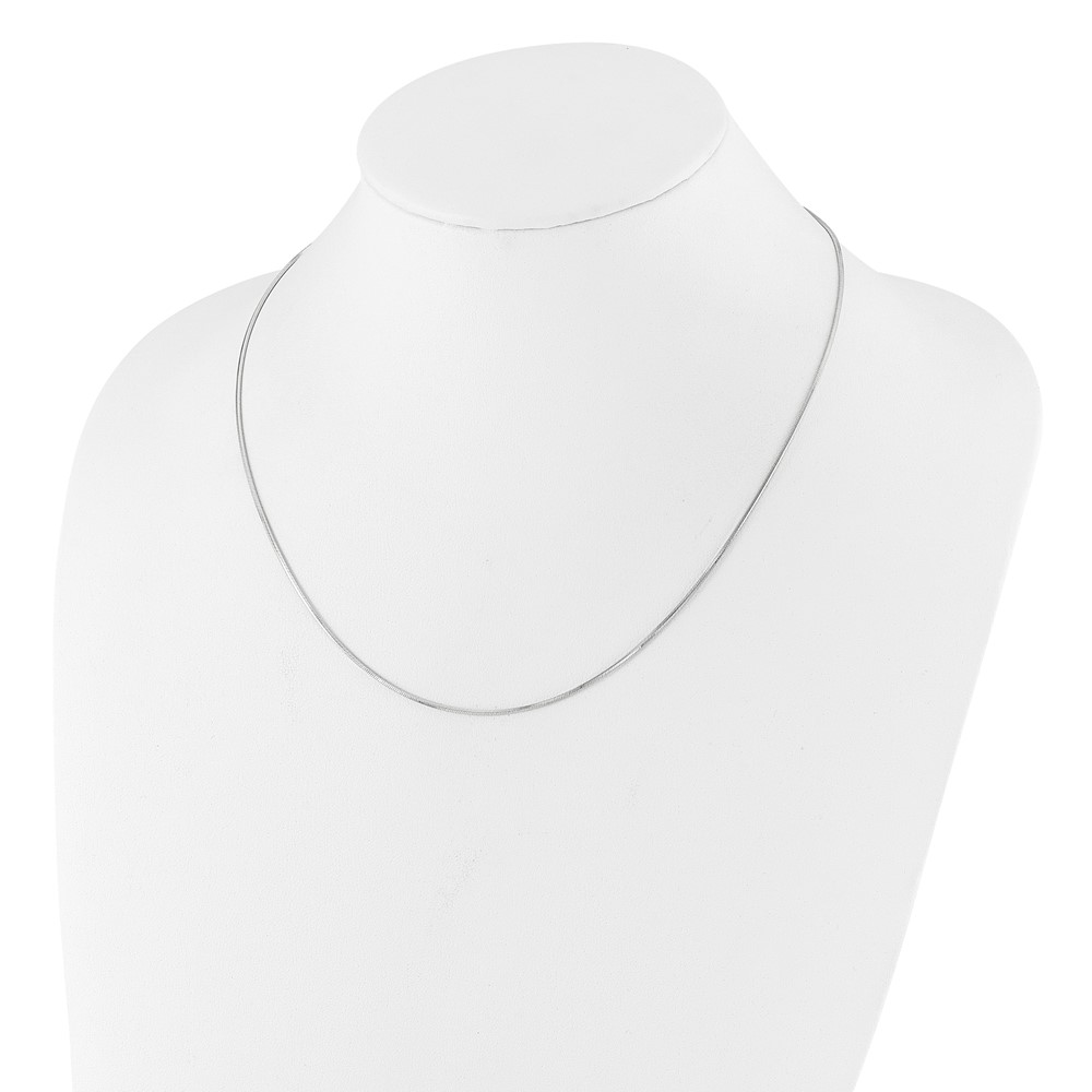 Sterling Silver RH-plt Adjustable 1.2mm D/C Square Snake Chain - 2