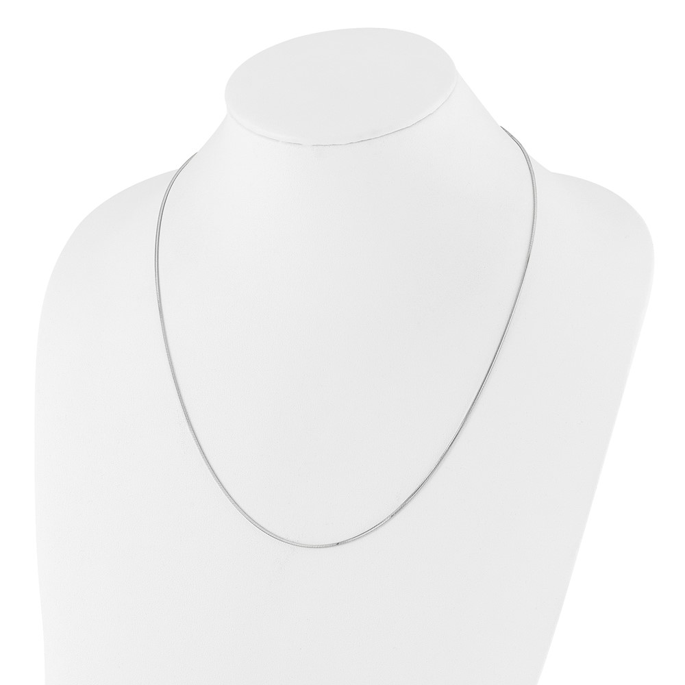 Sterling Silver RH-plt Adjustable 1.2mm D/C Square Snake Chain - 4