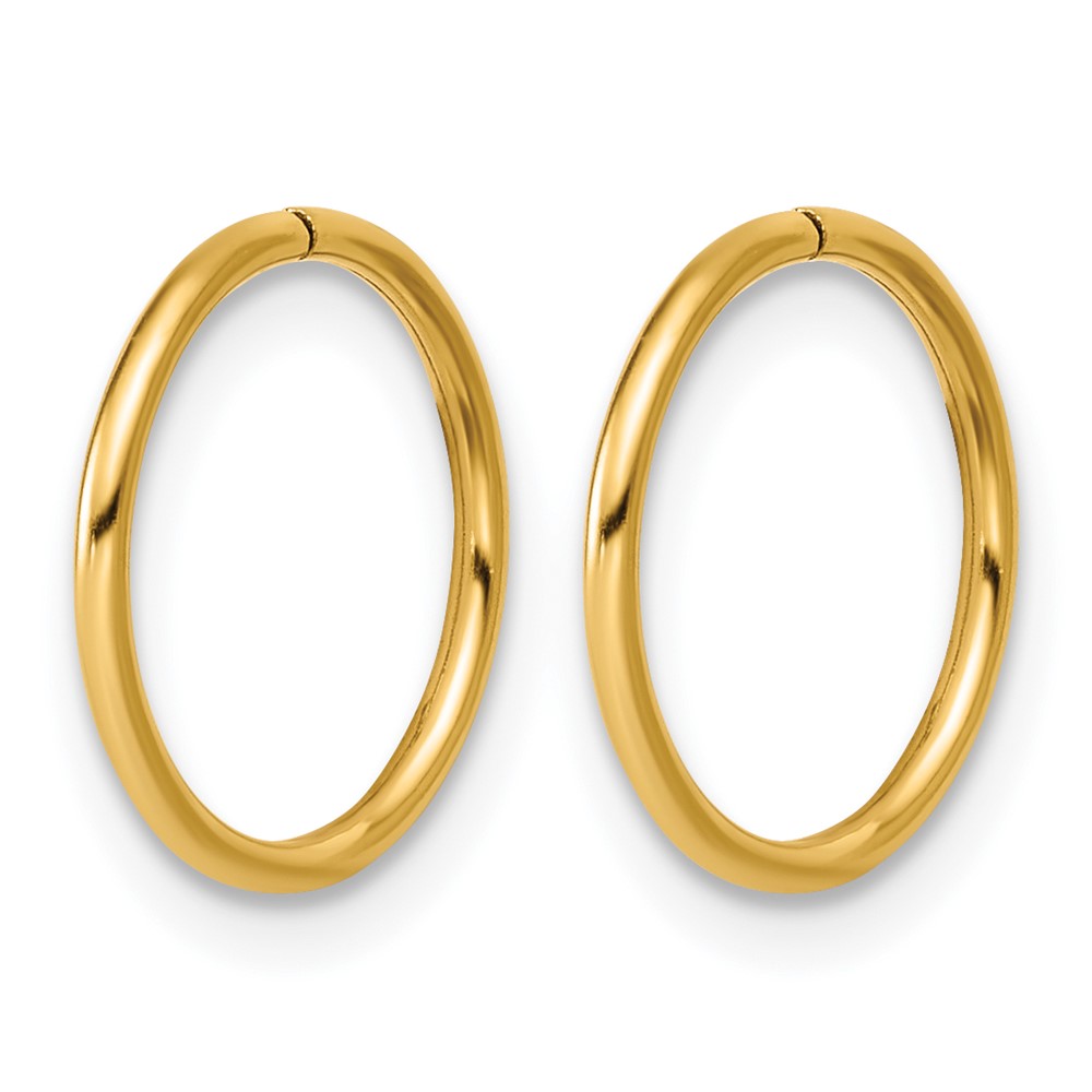 1/20 14K Gold Filled 1.0 x 12mm Sleeper Hoop Earrings - 1 1/20 14K Gold Filled 1.0 x 12mm Sleeper Hoop Earrings - 1