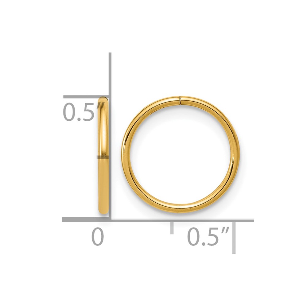 1/20 14K Gold Filled 1.0 x 12mm Sleeper Hoop Earrings - 2 1/20 14K Gold Filled 1.0 x 12mm Sleeper Hoop Earrings - 2