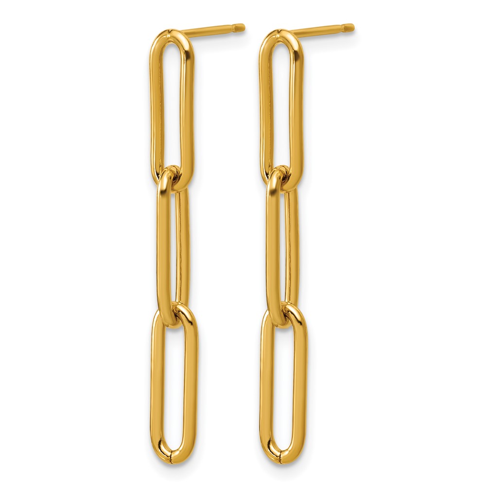 1/20 14K Gold Filled Paperclip Link Post Dangle Earrings - 1 1/20 14K Gold Filled Paperclip Link Post Dangle Earrings - 1