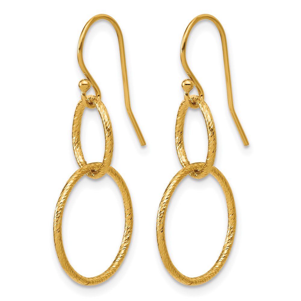 1/20 14K Gold Filled Sparkle Interlocking Circles Dangle Earrings - 1 1/20 14K Gold Filled Sparkle Interlocking Circles Dangle Earrings - 1