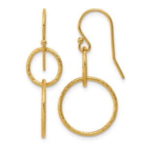 1/20 14K Gold Filled Sparkle Interlocking Circles Dangle Earrings - 0