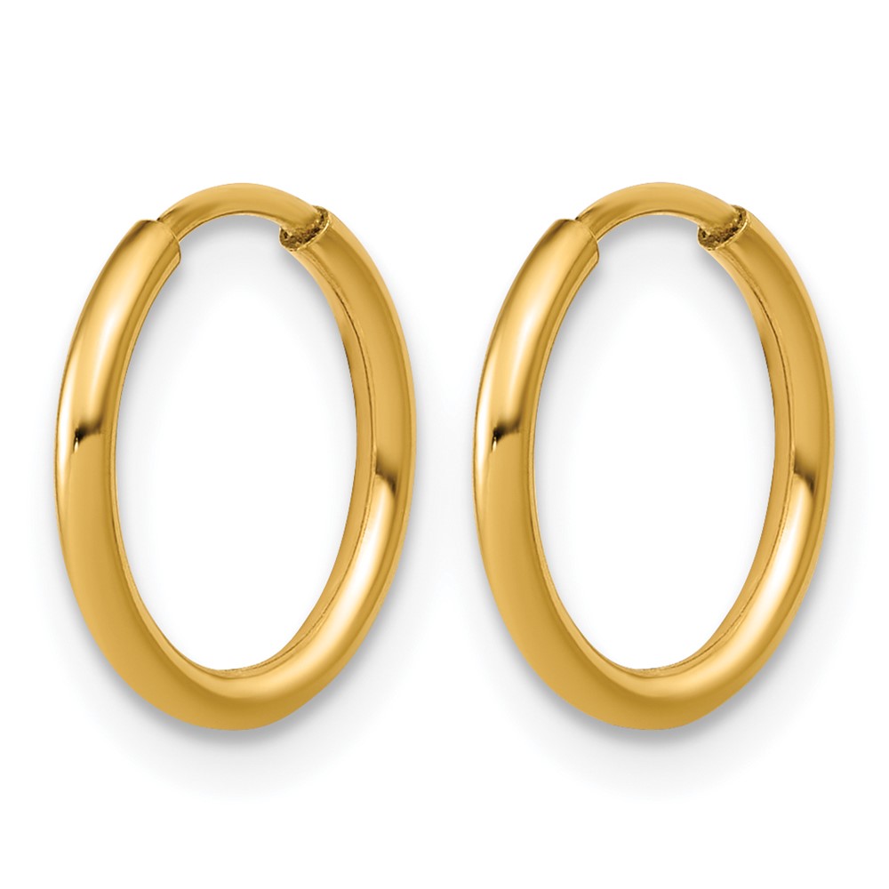 1/20 14K Gold Filled 1.25 x 12mm Endless Hoop Earrings - 1 1/20 14K Gold Filled 1.25 x 12mm Endless Hoop Earrings - 1