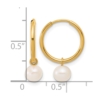 1/20 14K Gold Filled 5-6mm Rnd White FWC Pearl Dangle Hoop Earrings - 2 1/20 14K Gold Filled 5-6mm Rnd White FWC Pearl Dangle Hoop Earrings - 2