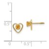14k Madi K 3mm Genuine Citrine Birthstone Heart Earrings - 3