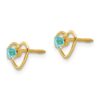 14k Madi K 3mm Genuine Blue Topaz Birthstone Heart Earrings - 1