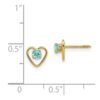 14k Madi K 3mm Genuine Blue Topaz Birthstone Heart Earrings - 3