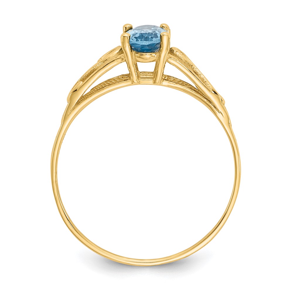 14k Madi K Synthetic Blue Zircon Ring - 1 14k Madi K Synthetic Blue Zircon Ring - 1
