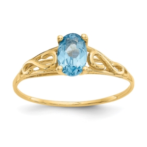 14k Madi K Synthetic Blue Zircon Ring - 0