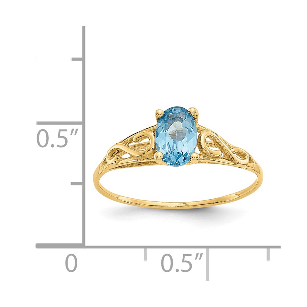 14k Madi K Synthetic Blue Zircon Ring - 2 14k Madi K Synthetic Blue Zircon Ring - 2