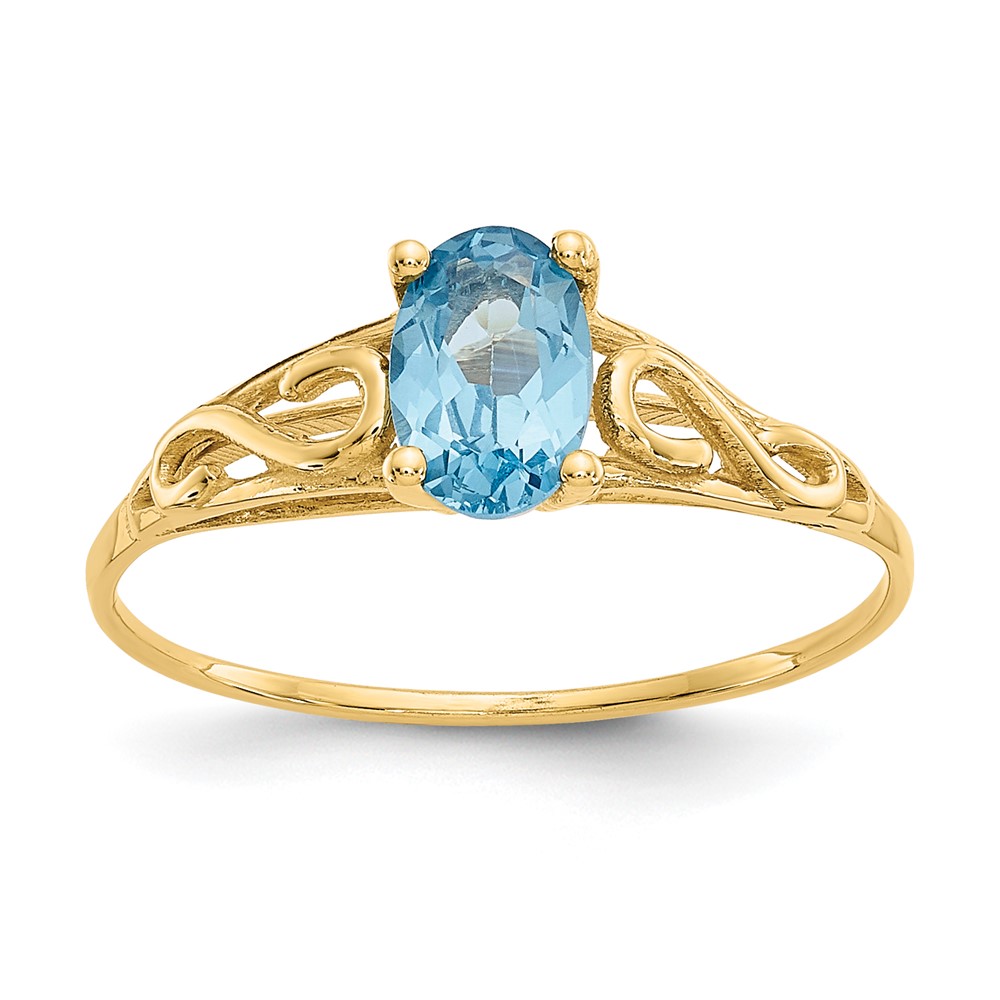 14k Madi K Synthetic Blue Zircon Ring - 0 14k Madi K Synthetic Blue Zircon Ring - 0