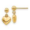 14k Madi K Puffed Heart Post Dangle Earrings - 0