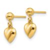 14k Madi K Puffed Heart Post Dangle Earrings - 1