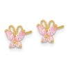 14k Madi K Kids Pink CZ Butterfly Post Earrings - 1