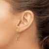 14k Gold Polished Textured Post Dangle Earrings - 2 14k Gold Polished Textured Post Dangle Earrings - 2