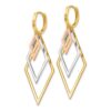 14K Tri-Color Dangle Hoop Earrings - 1