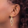 14K Tri-Color Dangle Hoop Earrings - 2