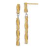 14K Two-tone Polished/Satin/Dia-cut Post Dangle Earrings - 0 14K Two-tone Polished/Satin/Dia-cut Post Dangle Earrings - 0