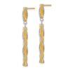 14K Two-tone Polished/Satin/Dia-cut Post Dangle Earrings - 1 14K Two-tone Polished/Satin/Dia-cut Post Dangle Earrings - 1